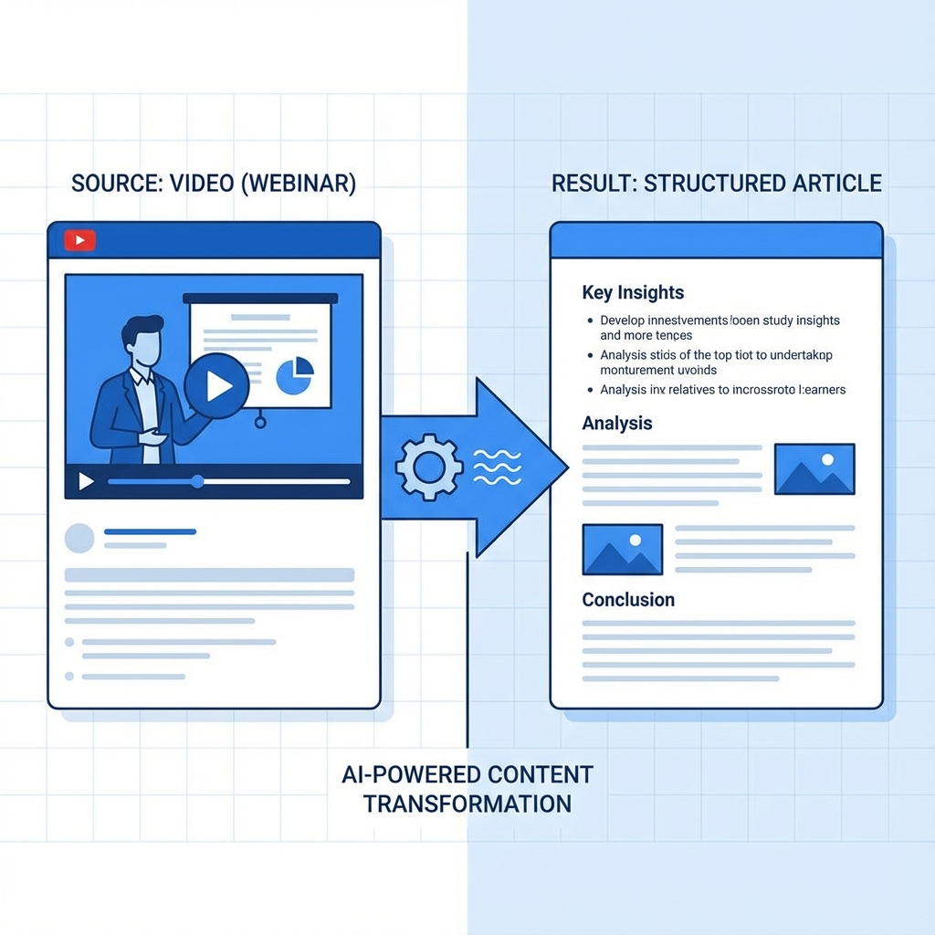 Video to text transformation visualization